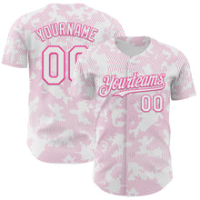 Laden Sie das Bild in den Galerie-Viewer, Custom White Pink Curve Lines Authentic Baseball Jersey
