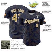 Charger l'image dans la galerie, Custom Navy Old Gold-White Curve Lines Authentic Baseball Jersey
