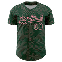Laden Sie das Bild in den Galerie-Viewer, Custom Green Medium Pink Curve Lines Authentic Baseball Jersey
