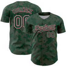 Laden Sie das Bild in den Galerie-Viewer, Custom Green Medium Pink Curve Lines Authentic Baseball Jersey
