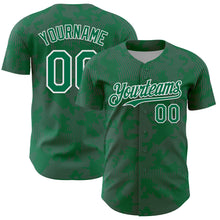 Laden Sie das Bild in den Galerie-Viewer, Custom Kelly Green Pink-White Curve Lines Authentic Baseball Jersey
