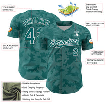 Laden Sie das Bild in den Galerie-Viewer, Custom Teal White Curve Lines Authentic Baseball Jersey
