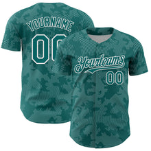 Laden Sie das Bild in den Galerie-Viewer, Custom Teal White Curve Lines Authentic Baseball Jersey
