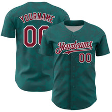 Charger l'image dans la galerie, Custom Teal Crimson-White Curve Lines Authentic Baseball Jersey

