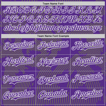 Laden Sie das Bild in den Galerie-Viewer, Custom Purple Neon Green-White Curve Lines Authentic Baseball Jersey
