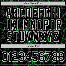 Load image into Gallery viewer, Custom Black Grass Green-White 3D Pattern Design Abstract Network Authentic Baseball Jersey
