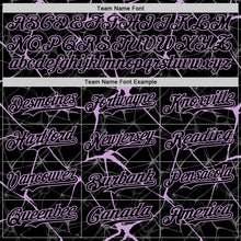 Charger l'image dans la galerie, Custom Black Light Purple 3D Pattern Design Abstract Network Authentic Baseball Jersey
