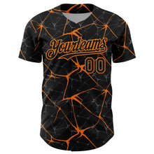 Charger l'image dans la galerie, Custom Black Bay Orange 3D Pattern Design Abstract Network Authentic Baseball Jersey
