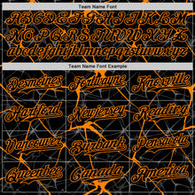Charger l'image dans la galerie, Custom Black Bay Orange 3D Pattern Design Abstract Network Authentic Baseball Jersey
