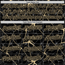 Charger l'image dans la galerie, Custom Black Vegas Gold 3D Pattern Design Abstract Network Authentic Baseball Jersey
