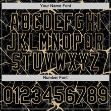 Charger l'image dans la galerie, Custom Black Vegas Gold 3D Pattern Design Abstract Network Authentic Baseball Jersey

