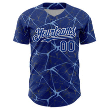 Load image into Gallery viewer, Custom Royal Light Blue-White 3D Pattern Design Abstract Network Authentic Baseball Jersey
