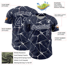 Charger l'image dans la galerie, Custom Navy White 3D Pattern Design Abstract Network Authentic Baseball Jersey
