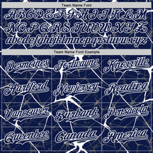 Charger l'image dans la galerie, Custom Navy White 3D Pattern Design Abstract Network Authentic Baseball Jersey
