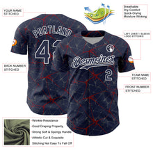Загрузить изображение в средство просмотра галереи, Custom Navy Crimson-White 3D Pattern Design Abstract Network Authentic Baseball Jersey
