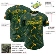 Charger l'image dans la galerie, Custom Green Yellow 3D Pattern Design Abstract Network Authentic Baseball Jersey
