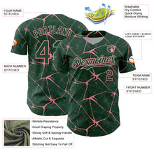 Load image into Gallery viewer, Custom Green Medium Pink 3D Pattern Design Abstract Network Authentic Baseball Jersey
