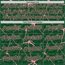 Load image into Gallery viewer, Custom Green Medium Pink 3D Pattern Design Abstract Network Authentic Baseball Jersey
