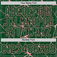 Load image into Gallery viewer, Custom Green Medium Pink 3D Pattern Design Abstract Network Authentic Baseball Jersey
