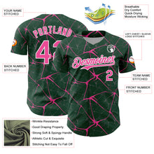 Load image into Gallery viewer, Custom Green Pink-White 3D Pattern Design Abstract Network Authentic Baseball Jersey
