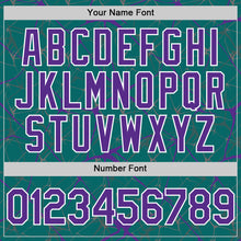 Load image into Gallery viewer, Custom Teal Purple-White 3D Pattern Design Abstract Network Authentic Baseball Jersey
