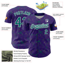 Загрузить изображение в средство просмотра галереи, Custom Purple Teal-White 3D Pattern Design Abstract Network Authentic Baseball Jersey
