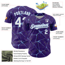 Load image into Gallery viewer, Custom Purple White-Light Blue 3D Pattern Design Abstract Network Authentic Baseball Jersey
