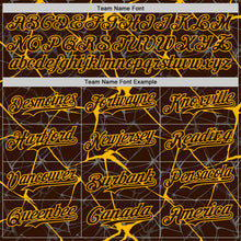 Загрузить изображение в средство просмотра галереи, Custom Brown Gold 3D Pattern Design Abstract Network Authentic Baseball Jersey
