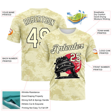 Custom City Cream-Black 3D Pattern Concept Adventure Off Road Performance T-Shirt
