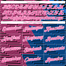 Load image into Gallery viewer, Custom Pink Sky Blue-Black 3D Pattern Zigzag Lineal Performance T-Shirt
