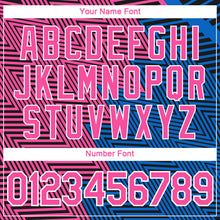 Load image into Gallery viewer, Custom Pink Sky Blue-Black 3D Pattern Zigzag Lineal Performance T-Shirt
