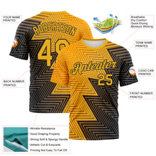 Загрузить изображение в средство просмотра галереи, Custom Gold-Black 3D Pattern Zigzag Lineal Performance T-Shirt
