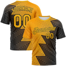 Загрузить изображение в средство просмотра галереи, Custom Gold-Black 3D Pattern Zigzag Lineal Performance T-Shirt
