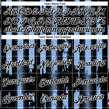 Load image into Gallery viewer, Custom Light Blue Black-White 3D Pattern Vintage Vertical Stripe Fantasy Performance T-Shirt
