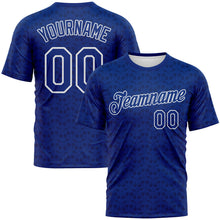 Load image into Gallery viewer, Custom Royal-White 3D Pattern Tone-on-Tone Minimalist Sytle Performance T-Shirt

