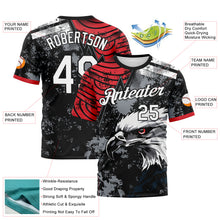 Загрузить изображение в средство просмотра галереи, Custom Red White-Black 3D Pattern Aguila Eagle Grunge Style Performance T-Shirt

