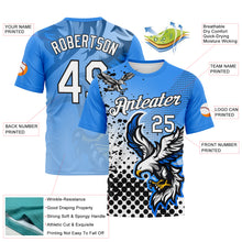 Load image into Gallery viewer, Custom Sky Blue White-Black 3D Pattern Aguila Eagle Performance T-Shirt
