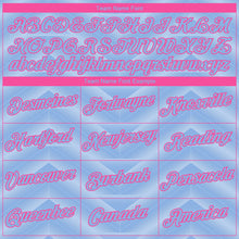 Charger l'image dans la galerie, Custom Light Blue-Pink 3D Pattern Geometric Chevron Texture Performance T-Shirt
