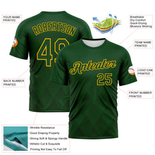 Load image into Gallery viewer, Custom Green-Gold 3D Pattern Diamond Vintage Argyle Performance T-Shirt

