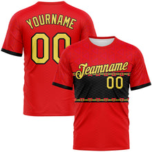 Charger l'image dans la galerie, Custom Fire Red Yellow-Black 3D Pattern Geometric Tribal Motif Performance T-Shirt
