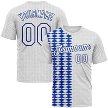 Загрузить изображение в средство просмотра галереи, Custom White Thunder Blue-Gray 3D Pattern Classic Argyle Diamond Performance T-Shirt
