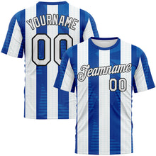Charger l'image dans la galerie, Custom Blue White-Black 3D Pattern Vertical Stripe Vintage Style Performance T-Shirt
