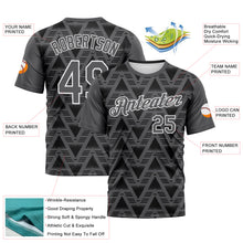 Загрузить изображение в средство просмотра галереи, Custom Steel Gray Black-White 3D Pattern Geometric Diamond Performance T-Shirt
