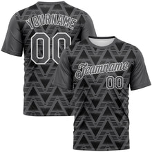 Загрузить изображение в средство просмотра галереи, Custom Steel Gray Black-White 3D Pattern Geometric Diamond Performance T-Shirt
