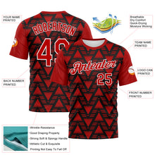 Charger l'image dans la galerie, Custom Black Red-White 3D Pattern Geometric Diamond Performance T-Shirt
