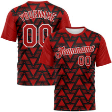 Charger l'image dans la galerie, Custom Black Red-White 3D Pattern Geometric Diamond Performance T-Shirt
