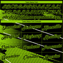 Load image into Gallery viewer, Custom Black Neon Green-White 3D Pattern Diagonal Stripe Halftone Performance T-Shirt
