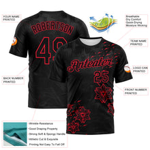 Load image into Gallery viewer, Custom Black-Fire Red 3D Pattern Geometric Star Smoke Effect Performance T-Shirt
