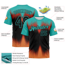 Load image into Gallery viewer, Custom Aqua Black-Bay Orange 3D Pattern Bermuda Playa Fade Effect Performance T-Shirt
