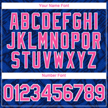 Charger l'image dans la galerie, Custom Royal Pink Navy Thunder Blue-White 3D Pattern Tribal Ethnic Design Performance T-Shirt
